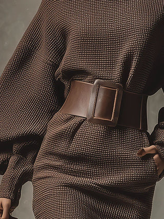 Robe courte en maille Clea avec ceinture structurée