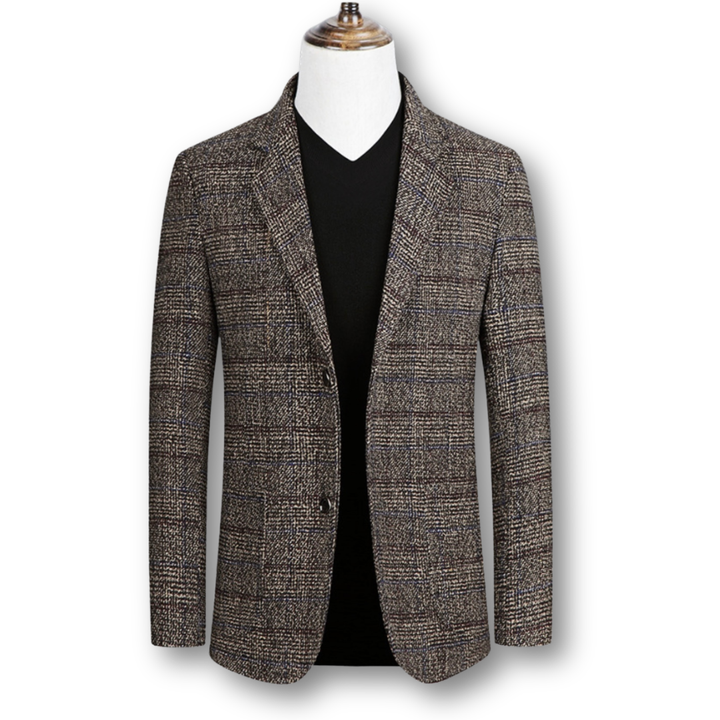 Blazer Élégant et Tissu Écossais