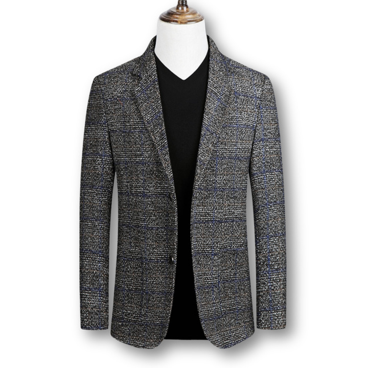 Blazer Élégant et Tissu Écossais