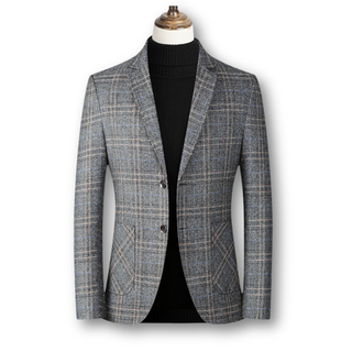 Blazer Élégant et Tissu Écossais
