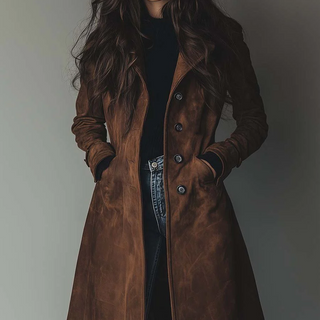 Trench-coat en daim de style vintage