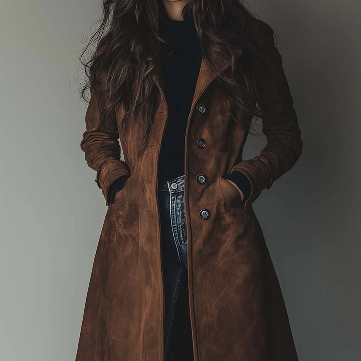 Trench-coat en daim de style vintage