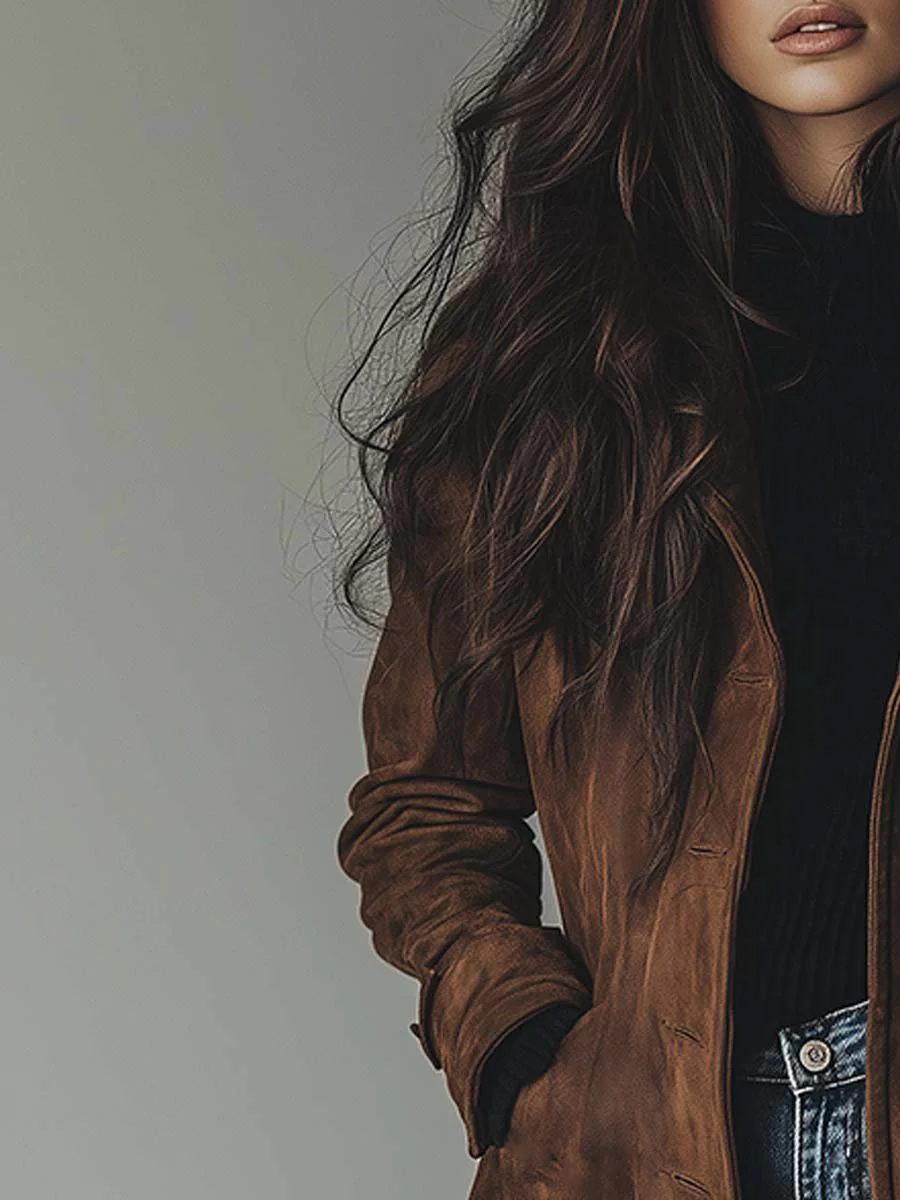 Trench-coat en daim de style vintage