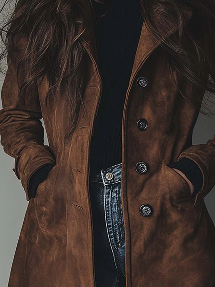 Trench-coat en daim de style vintage