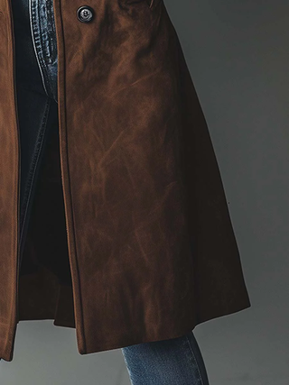 Trench-coat en daim de style vintage
