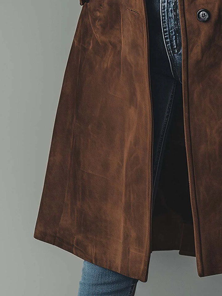 Trench-coat en daim de style vintage