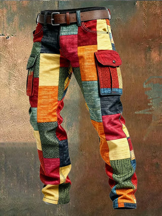 Pantalon cargo homme patchwork