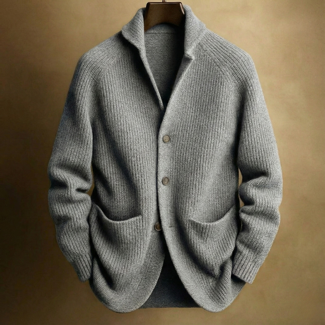 Cardigan pour homme en laine tricotée