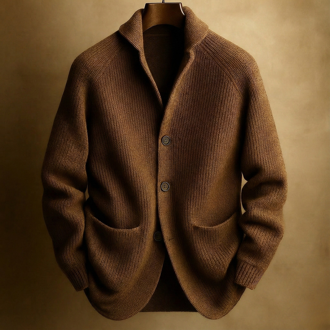Cardigan pour homme en laine tricotée