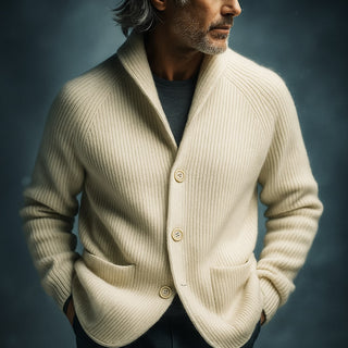 Cardigan pour homme en laine tricotée