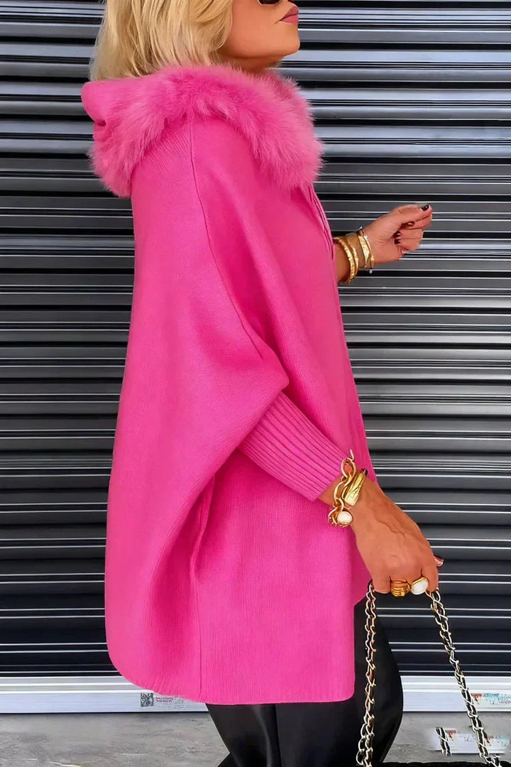 Elise | Veste Casual à Col en Fausse Fourrure Uni
