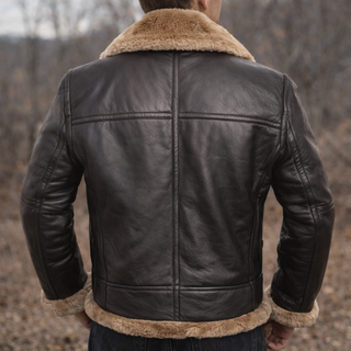 Veste Aviateur en Cuir d'Agneau Premium – Double Teddy