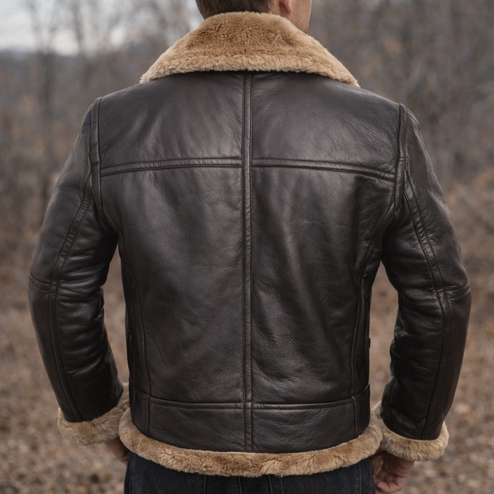 Veste Aviateur en Cuir d'Agneau Premium – Double Teddy