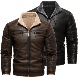 Veste d'Hiver Chaudement Doublée – Similicuir Homme