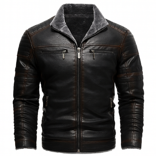 Veste d'Hiver Chaudement Doublée – Similicuir Homme