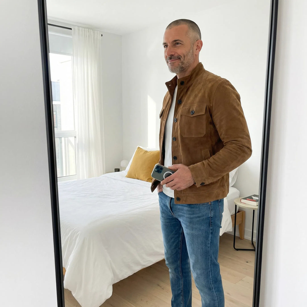 Oltrarno™ Veste en Daim Premium – Savoir-Faire Italien