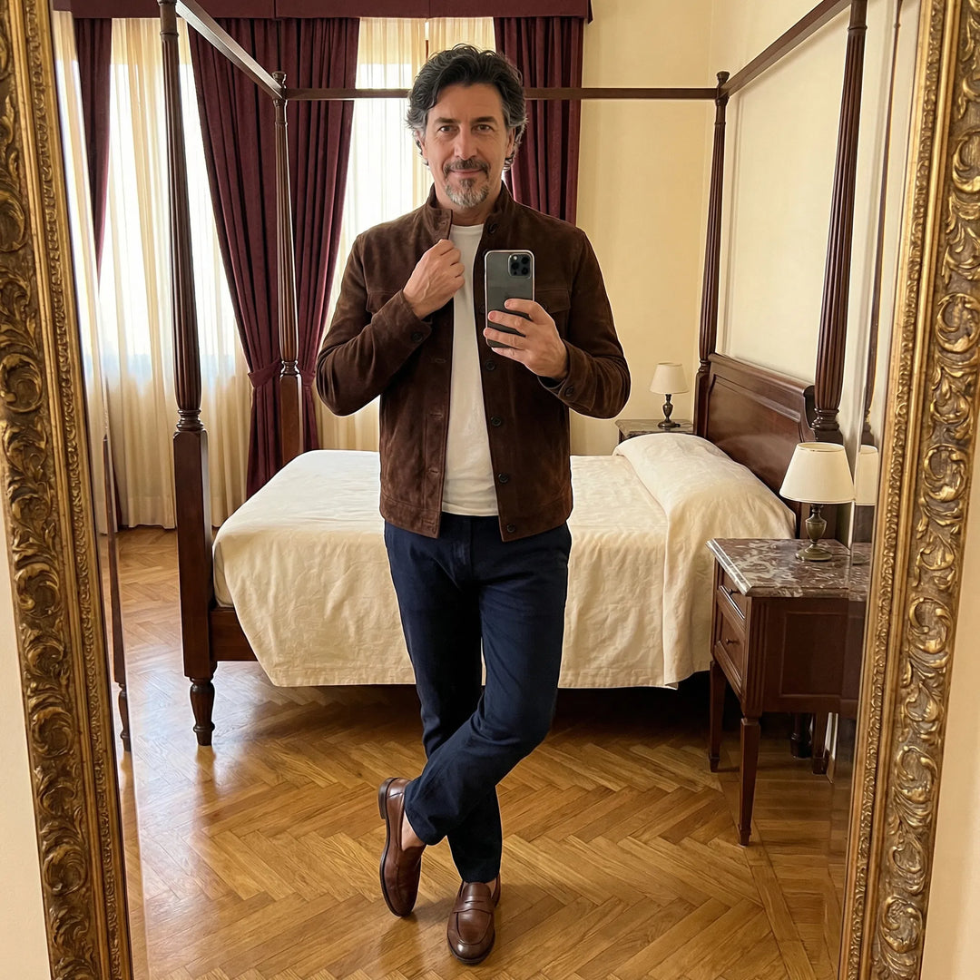 Oltrarno™ Veste en Daim Premium – Savoir-Faire Italien