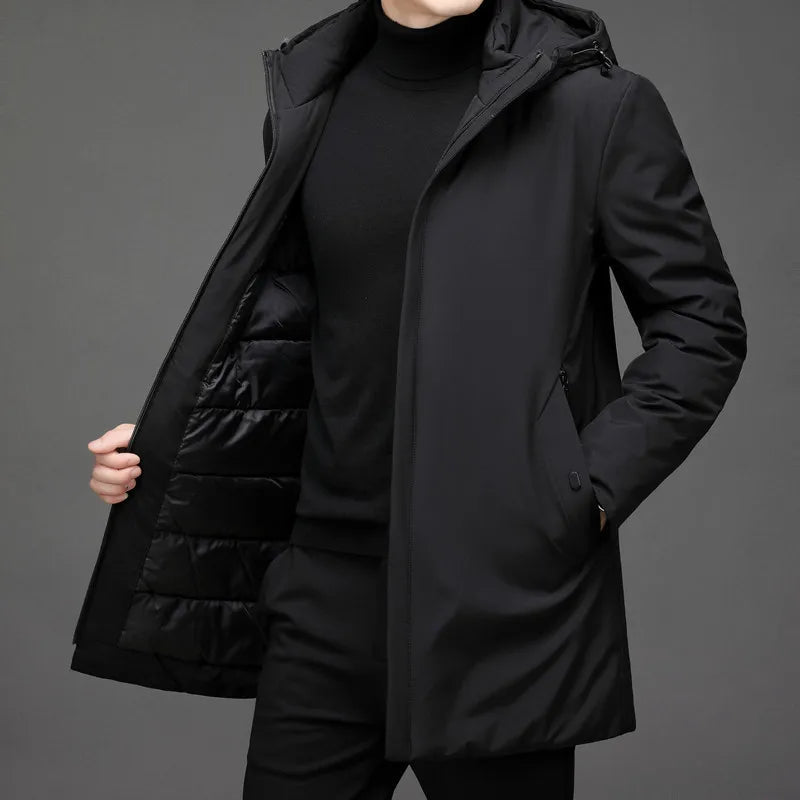 Veste d'Hiver Longue à Capuche