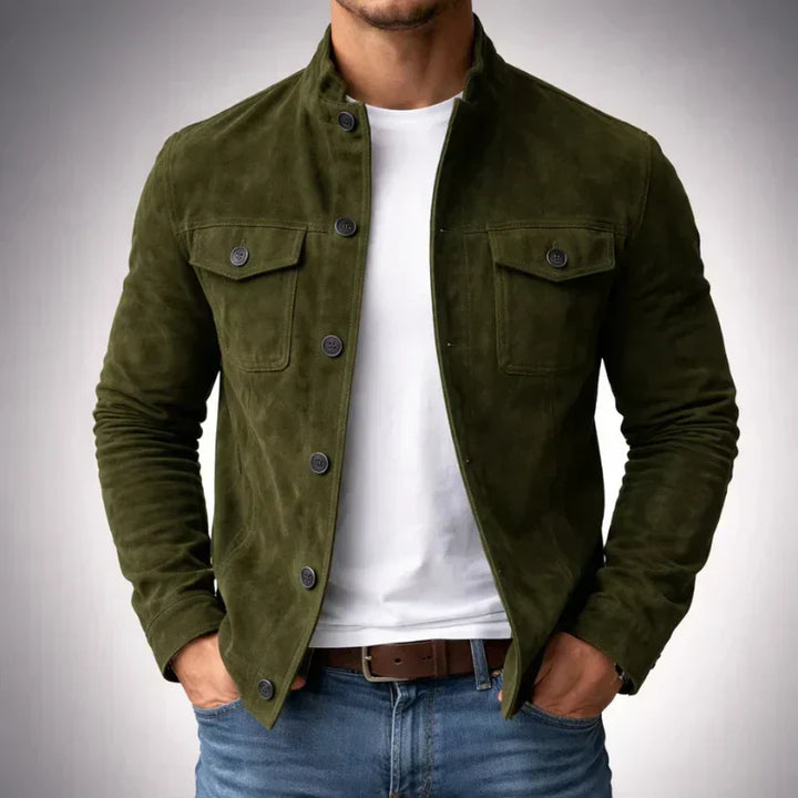 Veste en daim boutonnée