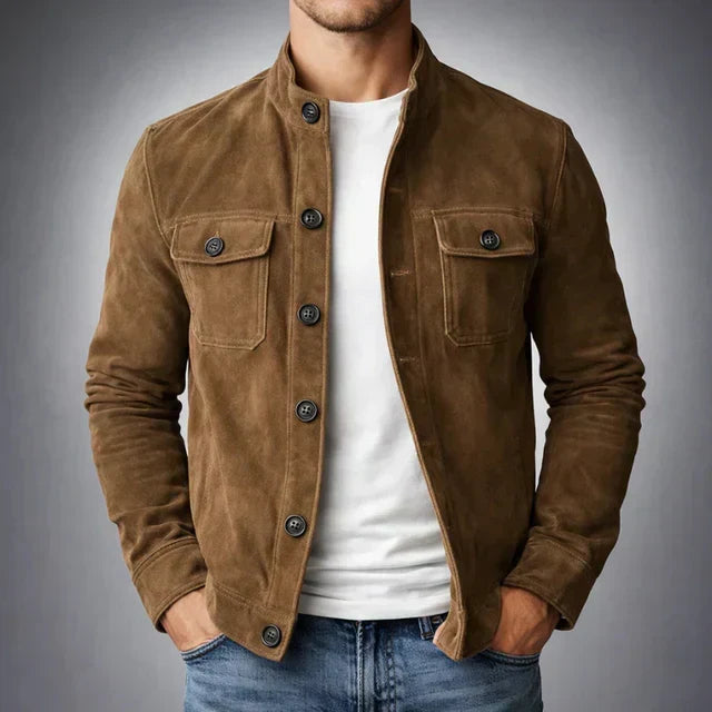 Veste en daim boutonnée