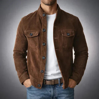 Veste en daim boutonnée