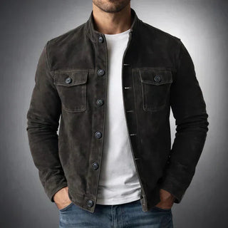 Veste en daim boutonnée