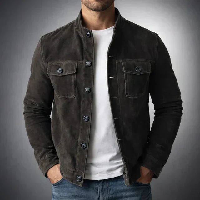 Veste en daim boutonnée