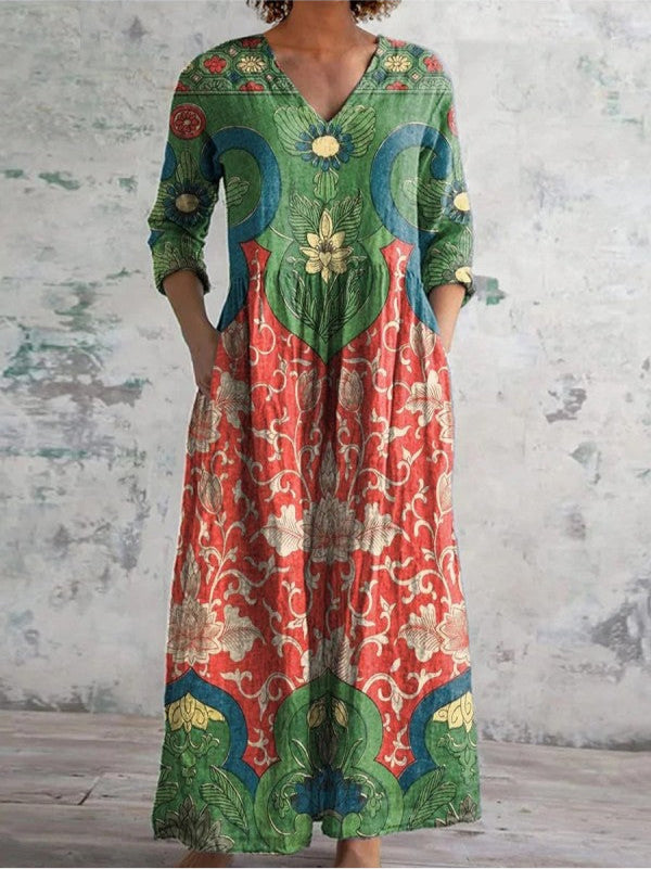 Judith - Robe Longue Fleurie Élégante
