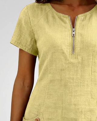 Robe en coton avec fermeture éclair