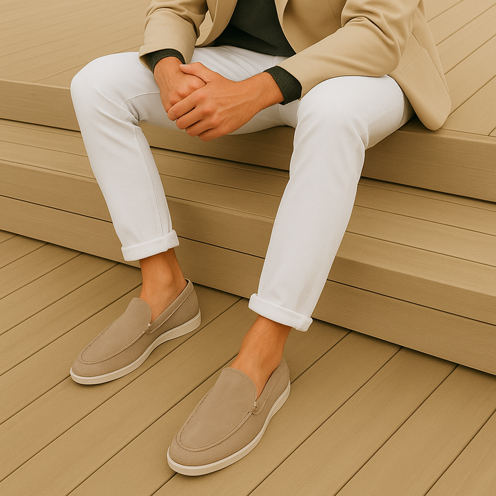 Élégants mocassins en daim