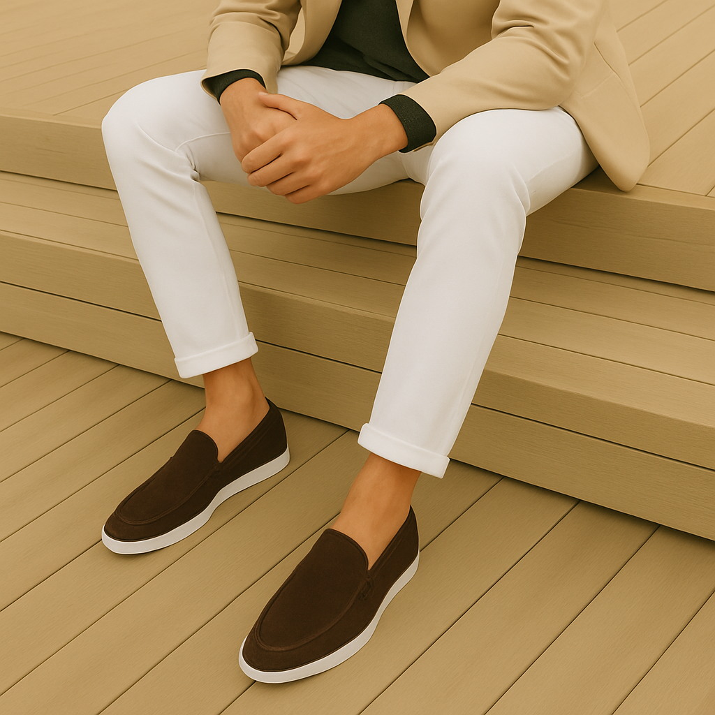 Élégants mocassins en daim