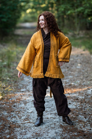 Kimono / Gilet Imprimé Aztec Ocre