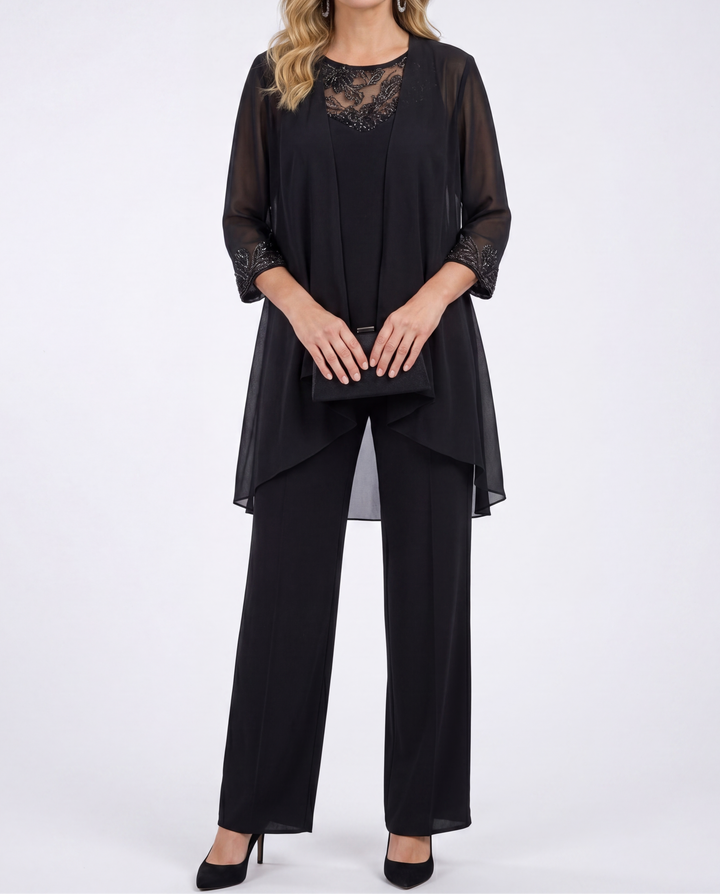 Eleanor | Veste Fluide & Ensemble Pantalon À Jambes Larges