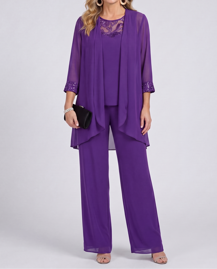 Eleanor | Veste Fluide & Ensemble Pantalon À Jambes Larges