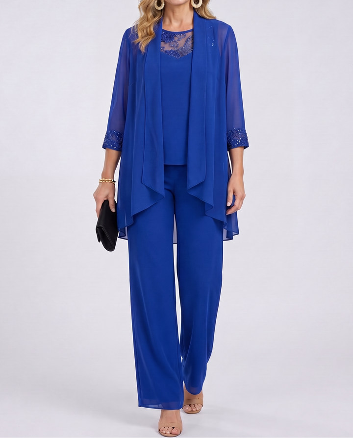 Eleanor | Veste Fluide & Ensemble Pantalon À Jambes Larges