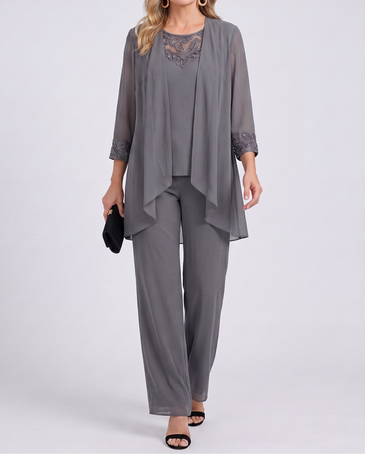Eleanor | Veste Fluide & Ensemble Pantalon À Jambes Larges