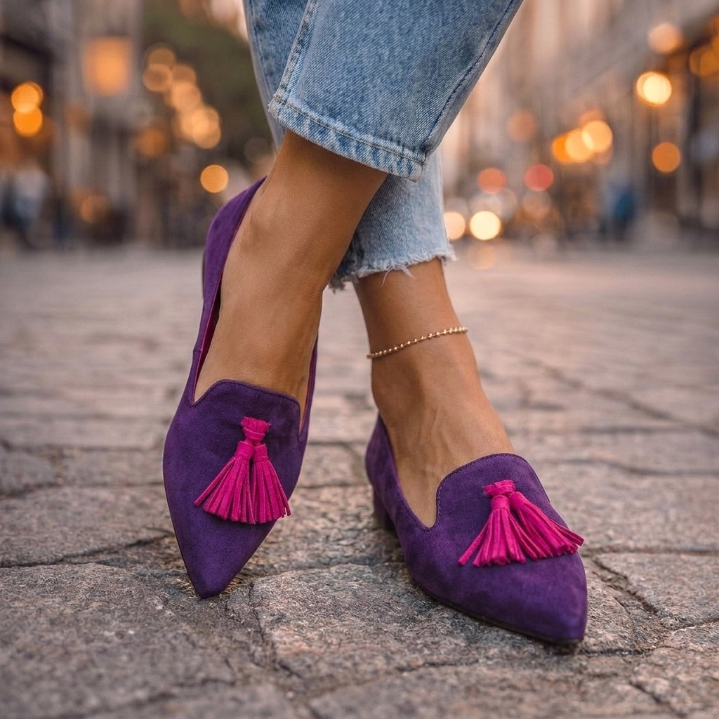 Evelyn | Ballerines Pointues avec Franges