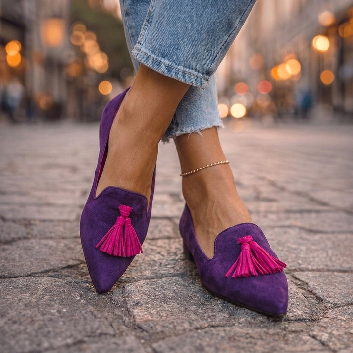 Evelyn | Ballerines Pointues avec Franges