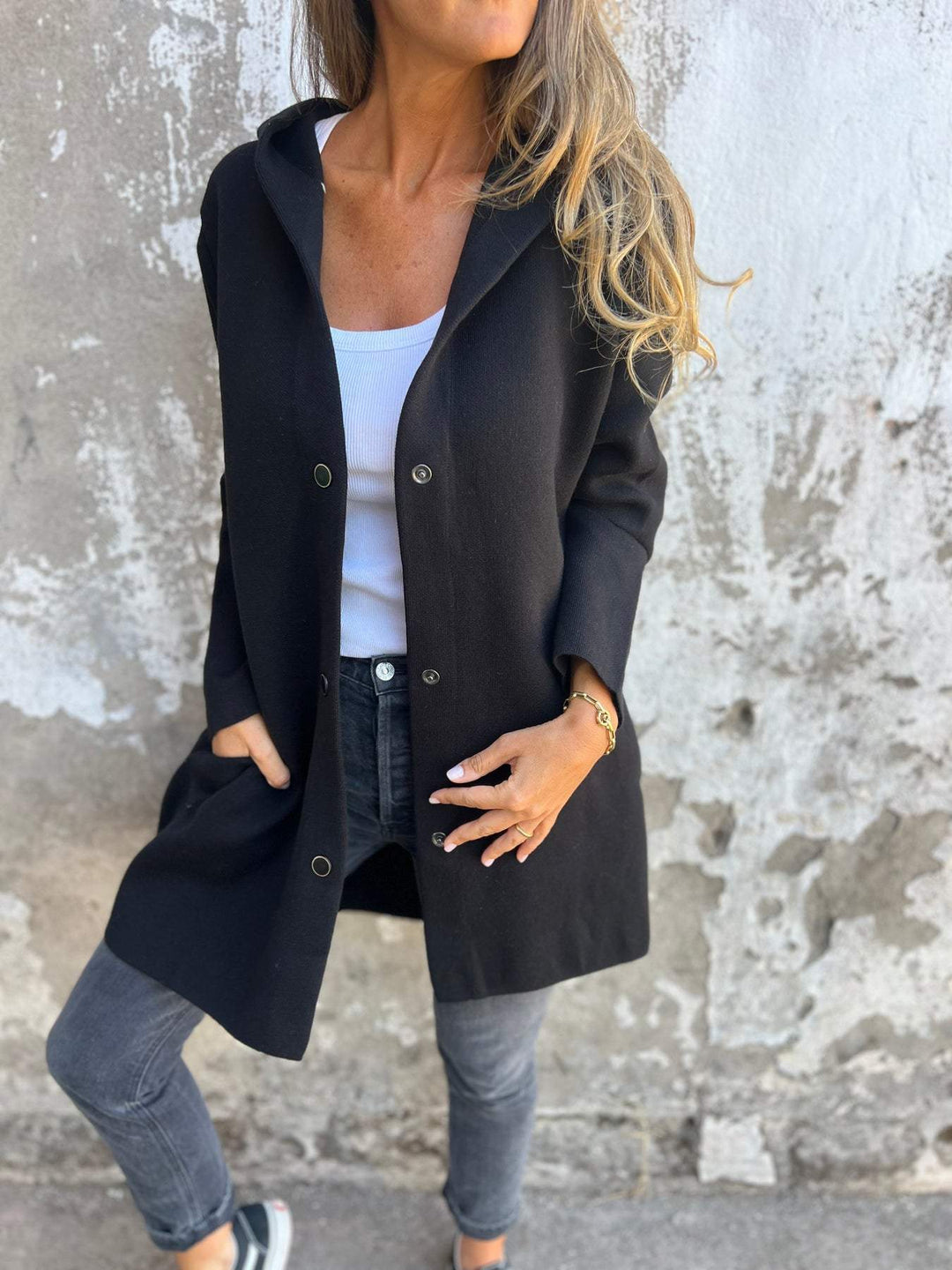 DELACROIX | GILET LONG CHIC AVEC CAPUCHE