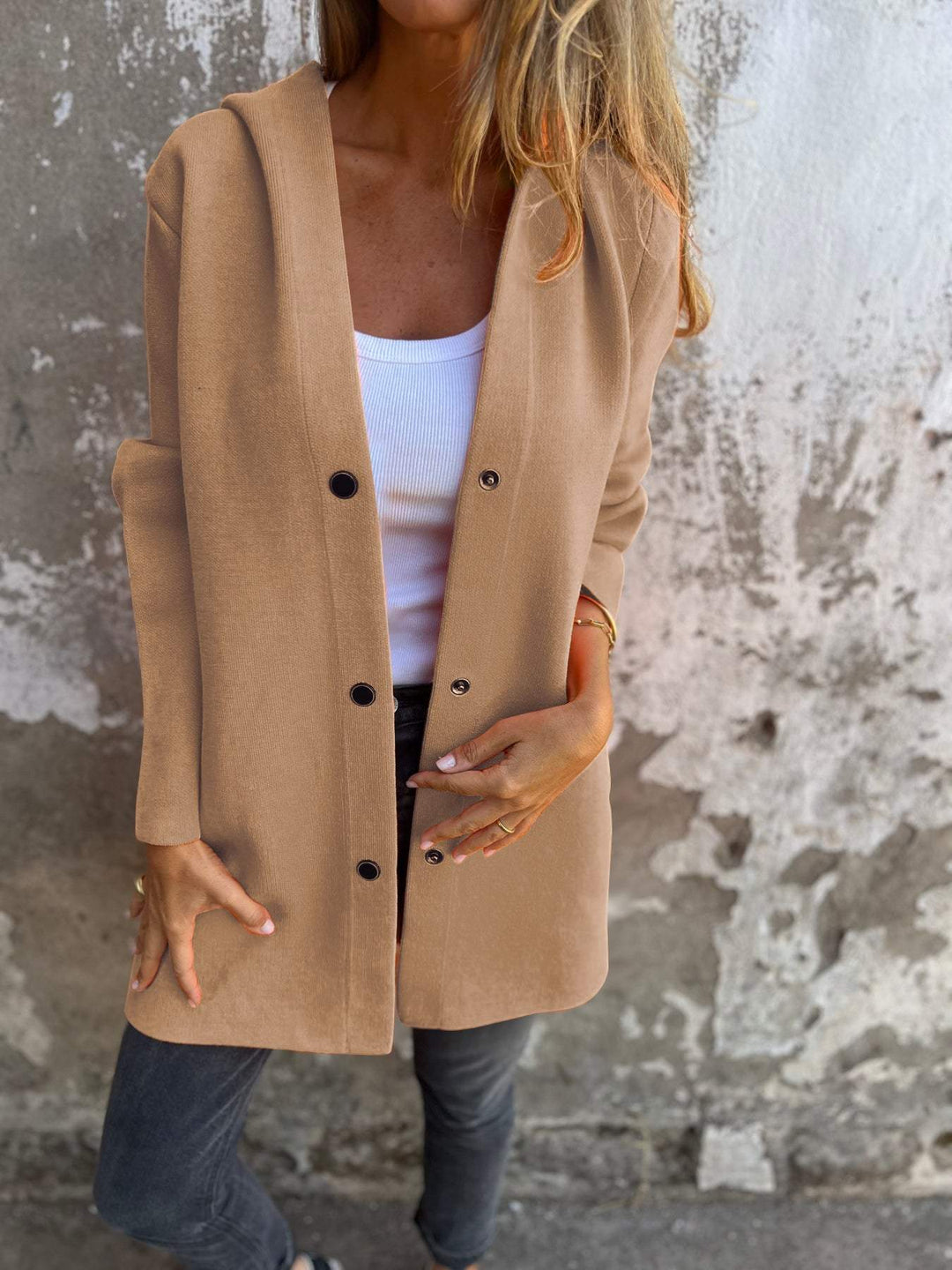DELACROIX | GILET LONG CHIC AVEC CAPUCHE