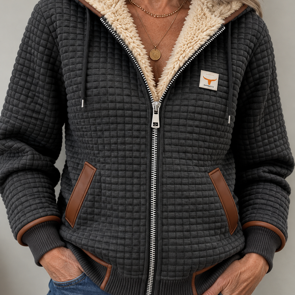 Sandra | Veste à Capuche Matelassée en Sherpa