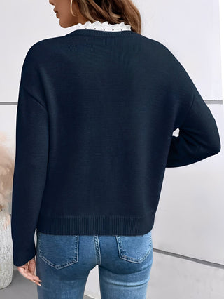 Lise - Pull en tricot élégant avec col en dentelle pour femmes