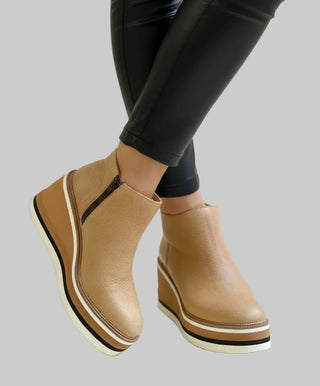 Flo | Bottines à talon compense avec fermeture éclair