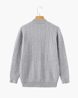 1/2 Zip en Cachemire Tissé 100%