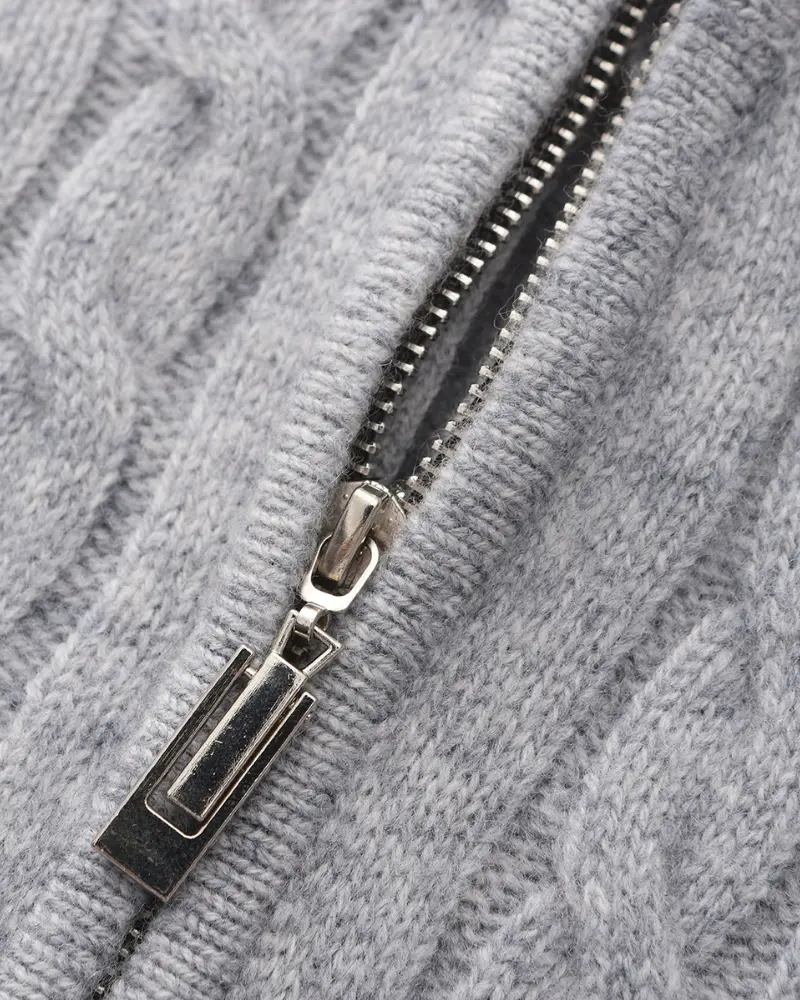 1/2 Zip en Cachemire Tissé 100%
