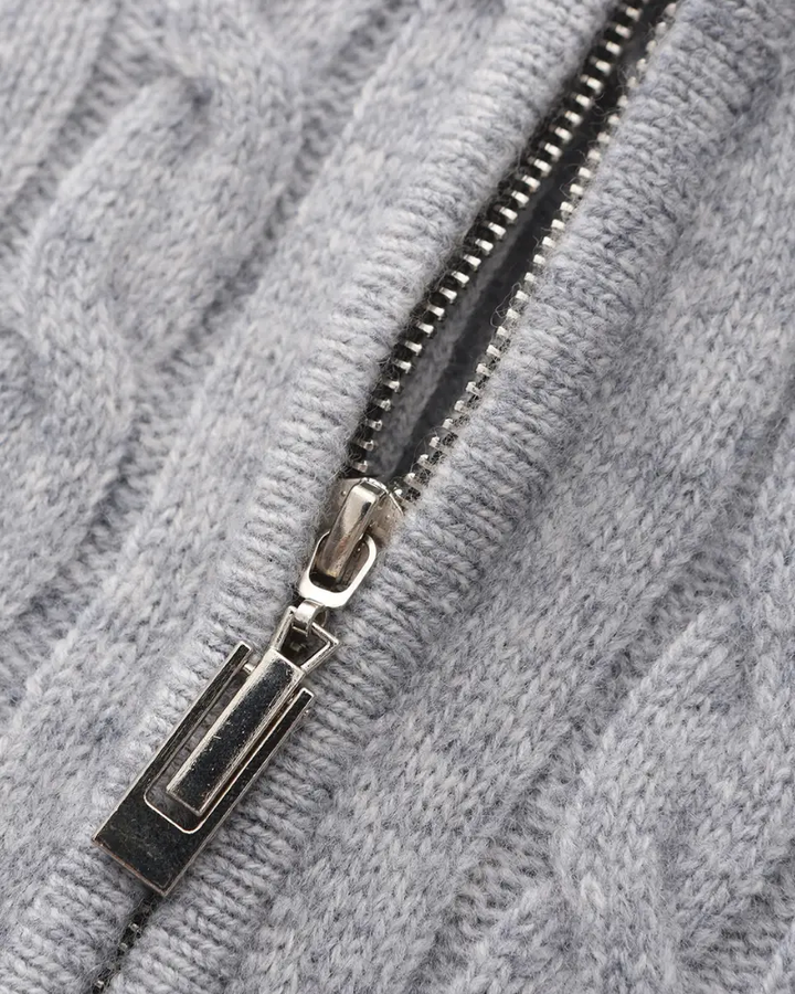 1/2 Zip en Cachemire Tissé 100%