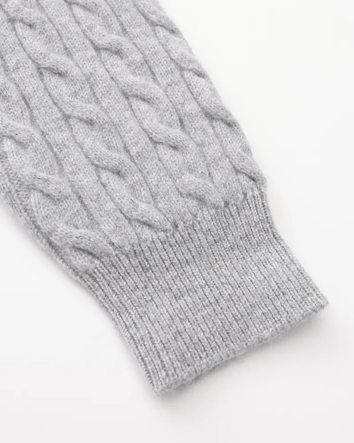 1/2 Zip en Cachemire Tissé 100%