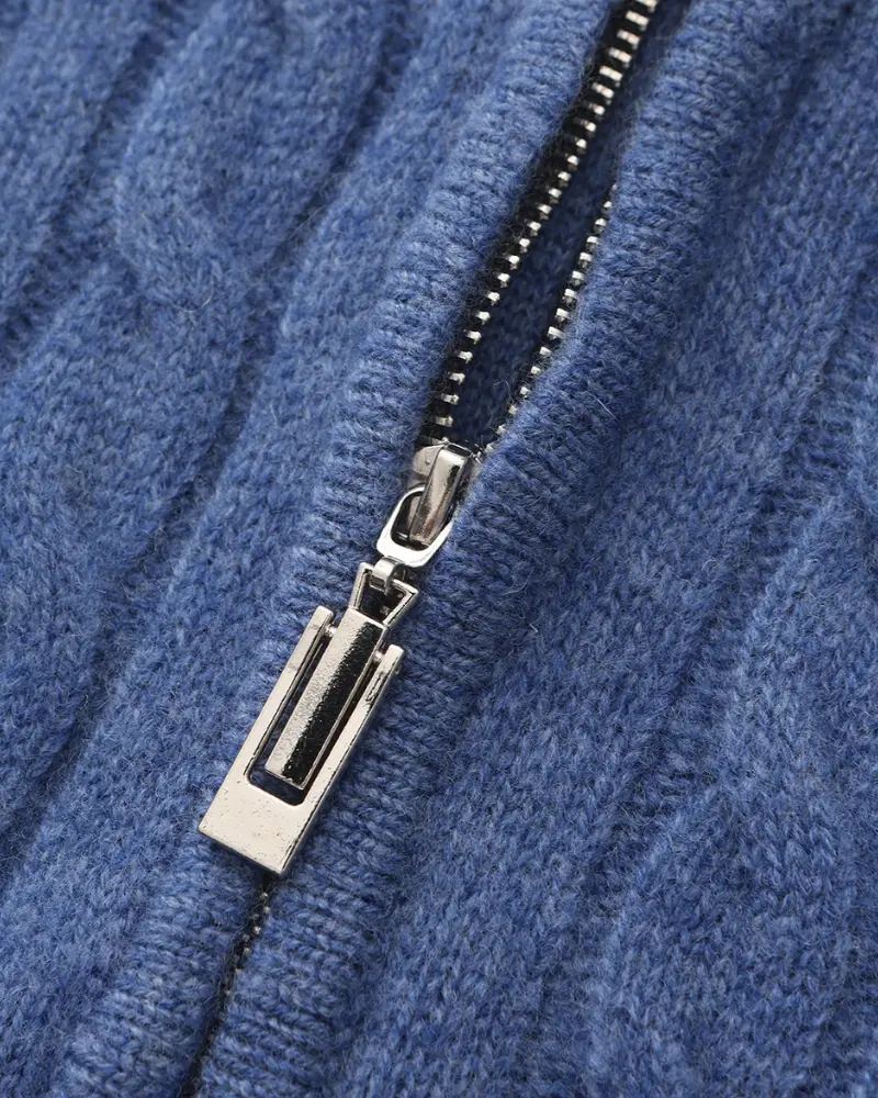 1/2 Zip en Cachemire Tissé 100%