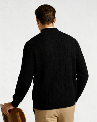 1/2 Zip en Cachemire Tissé 100%