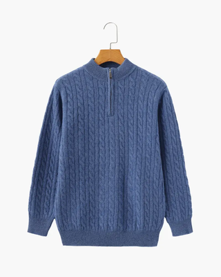 1/2 Zip en Cachemire Tissé 100%